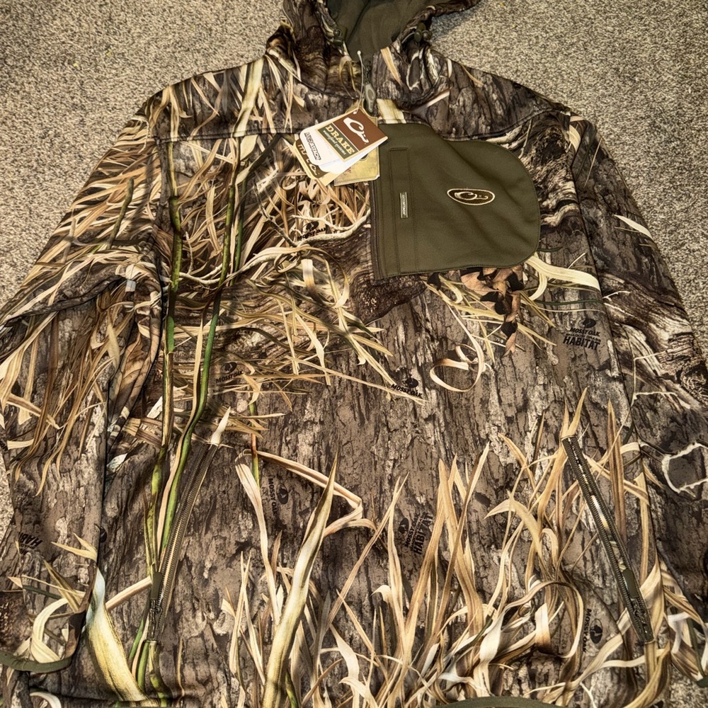 Drake Waterfowl Men's Endurance Mossy Oak 1/4 Zip Hooded Jacket Size 2XL NWT